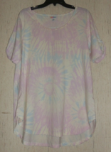 Nwt Womens Lu La Roe &quot;Morgan&quot; Pretty Pastel Floral Tie Dye Print Knit Top Size Xl - £26.12 GBP