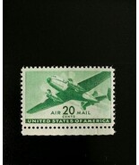 1941 20c Twin-Motored Transport Plane, Air Mail, Green Scott C29 Mint F/... - $18.84 MXN