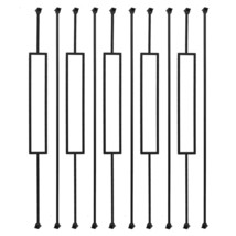 Set of 10 Deck Wrought Iron Balusters Square Iron 1/2&quot; Spindles Matte Black - £29.37 GBP