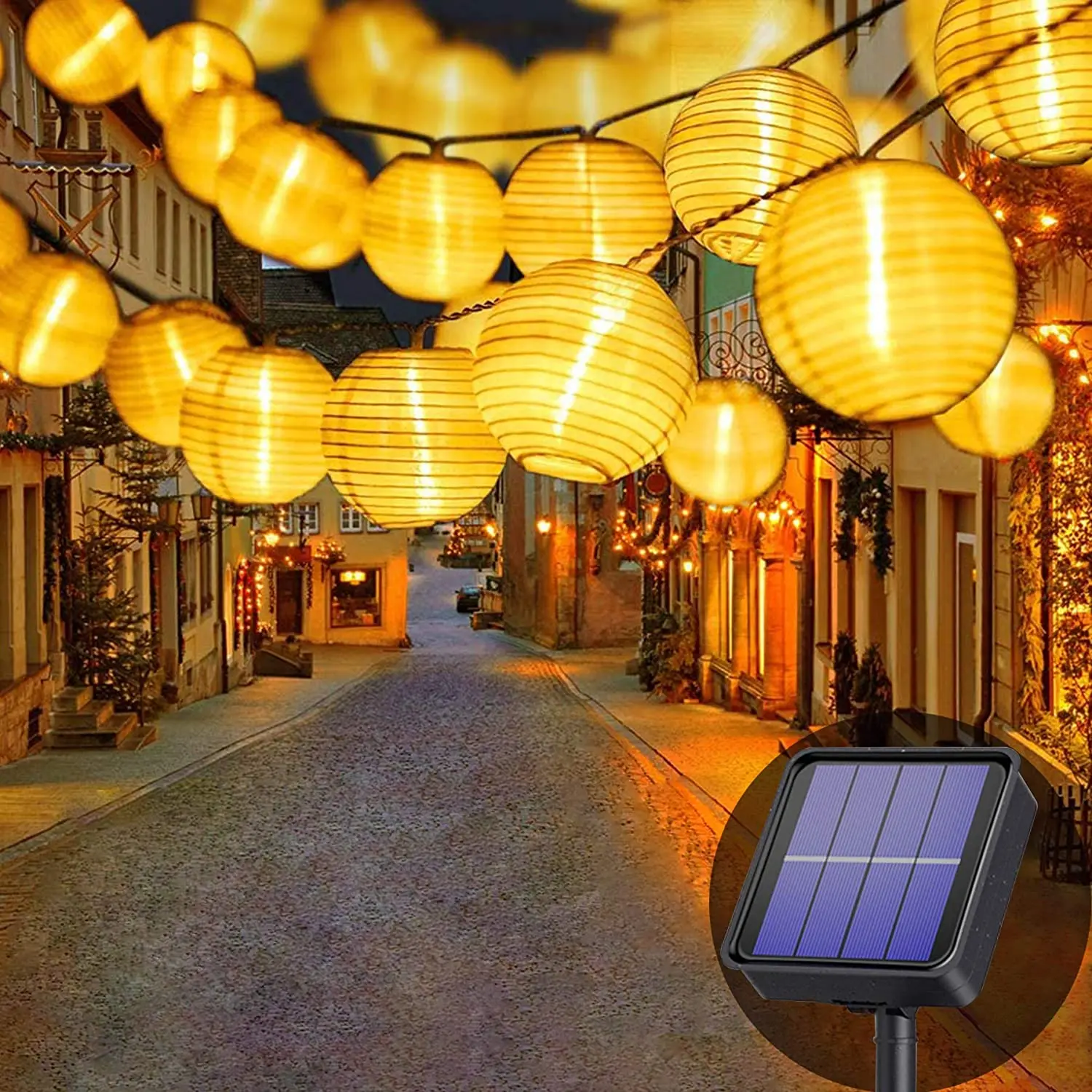 Solar Lantern String Lights Outdoor Waterproof 30LED Christmas Lights Solar Fair - £79.94 GBP