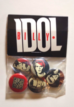 Billy Idol Lot Of 5 Badges Pinback Buttons Original New Wave Punk Rock Vintage - £13.55 GBP