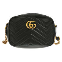 Gucci GG Marmont Quilted Leather Shoulder Bag Black - £1,677.84 GBP