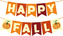 Fall Decorations for Home, Pre-Strung Happy Fall Banner, Autumn Thanksgi... - $12.75