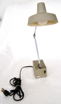 VINTAGE WORKING TENSOR DESK LAMP RUMFORD MODEL 6975 - TAUPE+CHROME - FUL... - $14.85