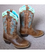 JUSTIN Sevana Women 6.5 M Brown Tan Turquoise Cowboy Western Boots Style... - €48,86 EUR
