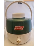 Vintage Coleman 1-Gallon Green &amp; White Water Cooler Jug Metal &amp; Plastic ... - £25.70 GBP