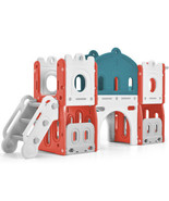 Kids Slide Playset Structure, Freestanding Castle Climber with Slide - £225.44 GBP