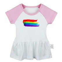 Rainbow Graffiti Art Newborn Baby Girls Dress Toddler Infant 100% Cotton Clothes - £10.33 GBP