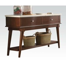Gasha 51&quot; Server, White Marble Top &amp; Walnut Finish - $12,020.11 MXN