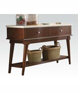 Gasha 51&quot; Server, White Marble Top &amp; Walnut Finish - €561,86 EUR
