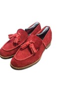 Womens U-Dot 807 $345 Tassel Slip On Loafer UK6 US8 Red Nubuck Shoes - £79.11 GBP