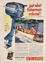 1952 Print Ad Evinrude Fleetwin Outboard Motors Stringer of Bass Milwaukee,WI - £16.88 GBP