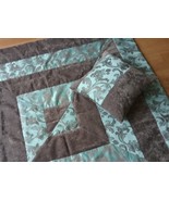 Bedspread 2 pillows patchwork style, Bed set Velvet grey blue azure sofa... - £169.34 GBP
