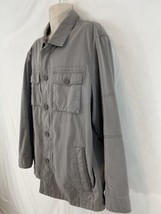 Timberland Mens XXL Gray Unlind Cotton Canvas Zip Button Barn Field Shirt Jacket - £30.86 GBP