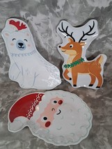 Target Wondershop Santa, Reindeer, Polar Bear Melamine Plates Set of 3 - £11.35 GBP