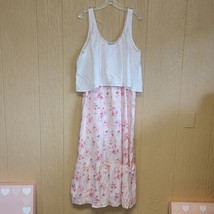 MissLook Womans Maxi Summer Dress Pink Floral sz XL Layered - $19.24