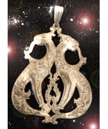 HAUNTED ANTIQUE NECKLACE OF TWIN GRIFFIN SOVEREIGNS ROYAL KING&#39;S ADVANCE... - $12,747.13 MXN