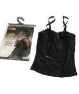Halloween Costume Black Rock Star Camisole Cami Faux Leather Ladies Sm - $12.86