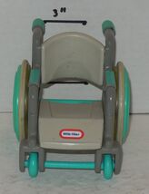 Vintage Little Tikes Dollhouse Wheelchair Gray Teal Replacement Rare VHTF - $39.55