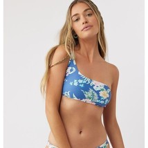 O&#39;Neill Blue Tulum Tropical Monterey Swim Bikini Top Floral One Shoulder L - £14.34 GBP