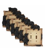 Ebros Set of 6 Black Bear By Twigs Wall Light Cover Plate Double Toggle ... - $78.10 CAD