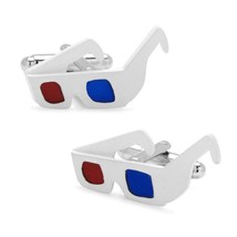 3D Glasses Cufflinks Date Night Retro Movie Fan Film Cinema Cinefile W Gift Bag - £9.55 GBP