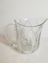 Heavy Crystal Pitcher Clear 8 inches Tall Glass Handle Glassware Drinkware - £21.99 GBP