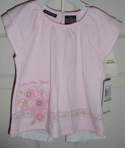 Calvin Klein Jeans Girls 2 PC Pink Shirt &amp; White Shorts Set  3-6  months - $28.00