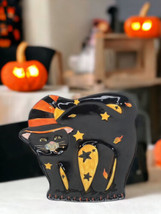 Certified International Susan Winget Halloween Black Cat Witch Hat Plate... - £24.55 GBP