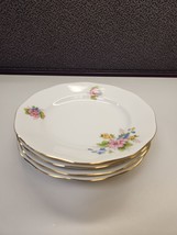 Set Of 4 Vintage JRJS CLUJ White Floral Gold Trim Dessert Plates (2 Available) - £11.95 GBP