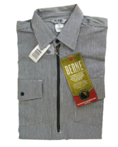 Berne Men&#39;s M Tall Button Front Railroad Striped Shirt NEW - £6.77 GBP