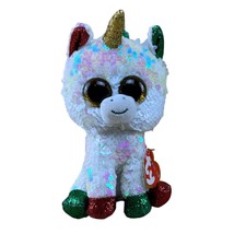 Ty Beanie Boo Flippable Stardust with Tags 5&quot; Sequins Christmas Red Green White - £10.34 GBP