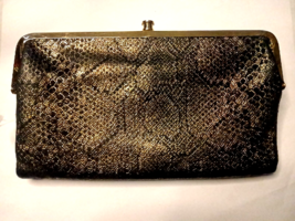 Hobo The Original Brown Leather Lauren Clutch - Double Frame Wallet Original - £44.30 GBP