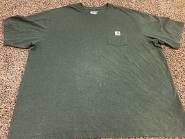 Carhartt Shirt Mens 4XL Loose Fit Short Sleeve Crew Neck Outdoors Green ... - $14.80