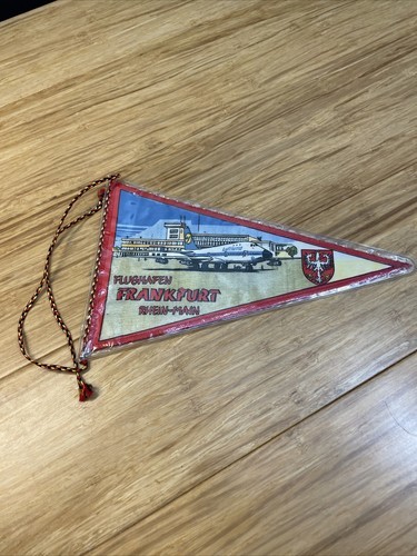 Vintage Frankfurt Germany Souvenir Pennant Travel Luftgansa Airline KG JD - $19.80