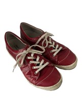 JOSEF SEIBEL Womens Shoes CASPIAN Low Top Red Leather Sneakers Sz 38 / 7 US - $27.83