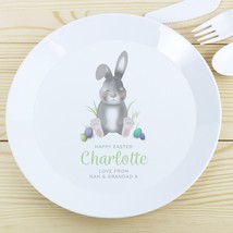 Personalised Children&#39;s Easter Bunny Plastic Plate, Rabbit Plate, Kids D... - £11.94 GBP