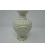 LENOX ATHENA VASE  8&quot; IVORY COLOR GOLD RIMMED  WITH ORIGINAL STICKER - £18.44 GBP