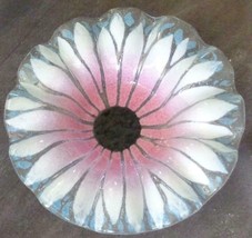 Beautiful Hand Painted Ruffle Rim Bowl - Vgc - Beautiful Flower Design - Signed - £23.72 GBP