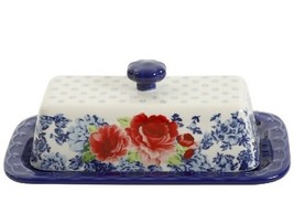 Pioneer Woman ~ FRONTIER ROSE ~ Stoneware ~ Sculptural Detail Floral But... - $644.37 MXN