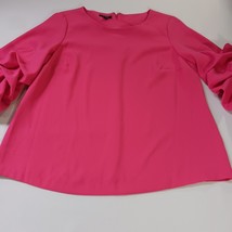 Alfani Women's Pink Back Zipper Gilded Plum Sleeves Blouse Shirt Size Medium image 10