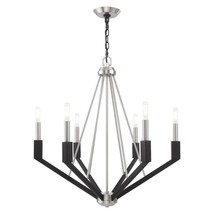 Livex Lighting 6 Lt Brushed Nickel &amp; Black Chandelier - $636.51