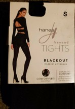 Hanes Beyond Brand Tights ~ Black ~ Blackout Darkest~ Women&#39;s Size Small - £11.68 GBP