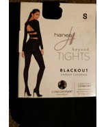 HANES BEYOND BRAND TIGHTS ~ BLACK ~ BLACKOUT DARKEST~ WOMEN&#39;S SIZE SMALL - $282.30 MXN