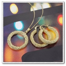 14k gold plated jewelry sets Necklace earrings Fashion women&#39;s jewlery set - $24.99
