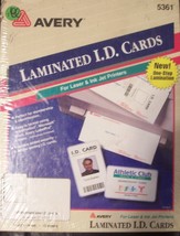 Avery Self-Laminating I.D. Cards, 2 x 3-1/4, White, 30 Cards #5361 New Sealed - £9.28 GBP