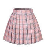 Women`s Plaid Scottish Tartan Pleated Skirts School Uniform(XL,Pink Mixe... - £18.98 GBP