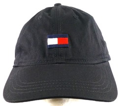 Tommy Hilfiger Logo Black Baseball Cap With Spell Out Embroidery - $11.40