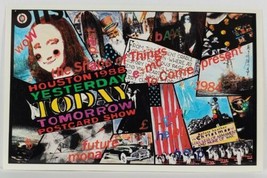 Houston Texas Yesterday Today Tomorrow 1988 Artist John Delulio Postcard R6 - £15.68 GBP