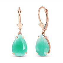 Galaxy Gold GG 14k Rose Gold Leverback Earrings with Natural Emeralds - $849.99